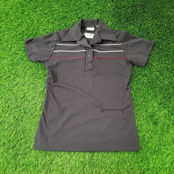 Vintage 80s King-Louie Polo Shirt Womens XS 17x24 Black - Picture 1 of 12